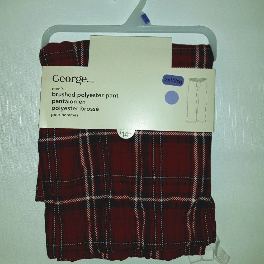 Men's brushed Pant Checkered print NWT Men's Pajamas 2XL